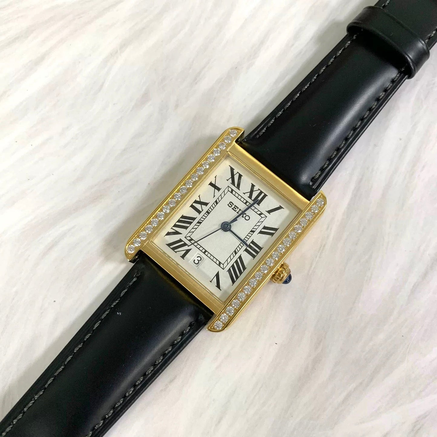 SEIKOTANK LADIES WHITE FACE (CLASSIC/ DIAMOND)